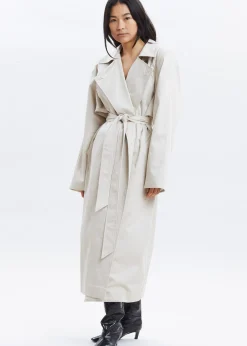 The Frankie Shop Marisol Box Shoulder Trench Bone Sale