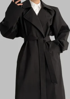 The Frankie Shop Marisol Box Shoulder Trench Black Outlet