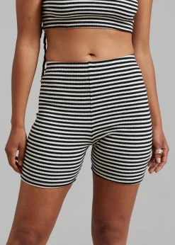 The Frankie Shop Martina Knit Shorts Black Stripe Sale