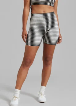 The Frankie Shop Martina Knit Shorts Black Stripe Sale