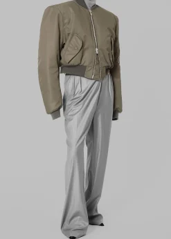 The Frankie Shop Mati Cropped Padded Bomber Olive Outlet