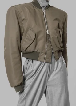 The Frankie Shop Mati Cropped Padded Bomber Olive Outlet