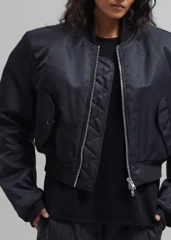 The Frankie Shop Mati Cropped Padded Bomber Black Outlet