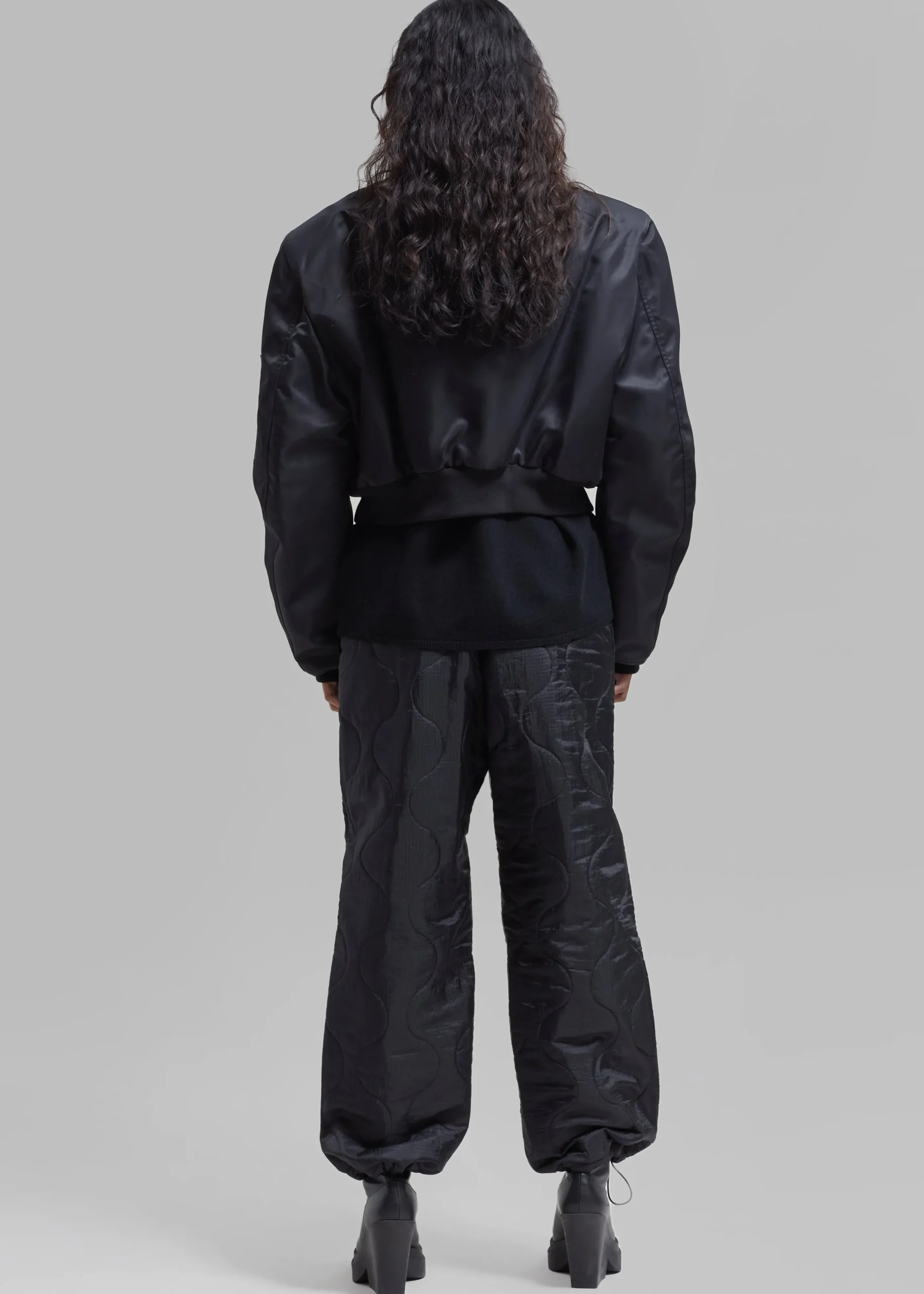 The Frankie Shop Mati Cropped Padded Bomber Black Outlet