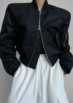 The Frankie Shop Mati Cropped Padded Bomber Black Outlet