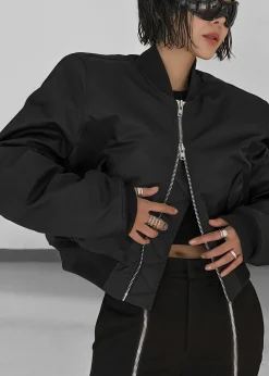 The Frankie Shop Mati Cropped Padded Bomber Black Outlet
