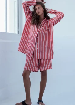 The Frankie Shop Matin Isola Pull On Short Red Stripe New