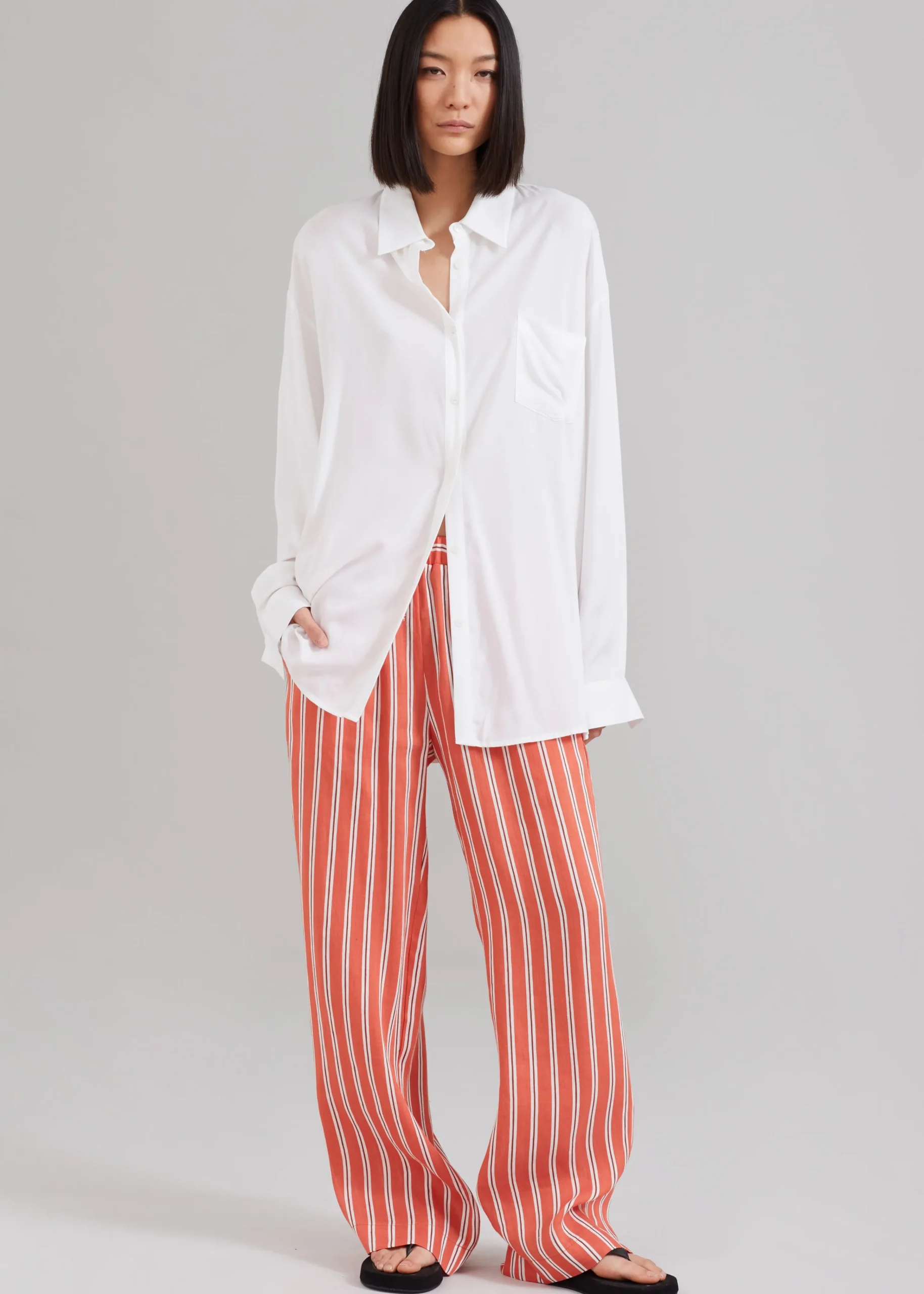The Frankie Shop Matin Isola Wide Leg Pant Red Stripe Outlet