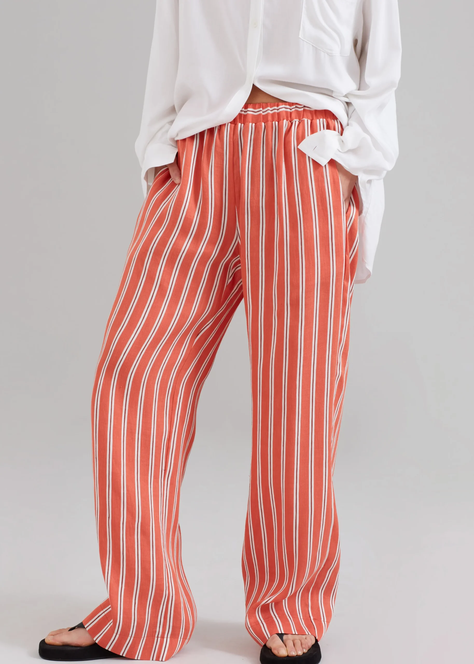 The Frankie Shop Matin Isola Wide Leg Pant Red Stripe Outlet