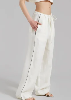 The Frankie Shop Matin Piping Drawstring Pant Natural Clearance