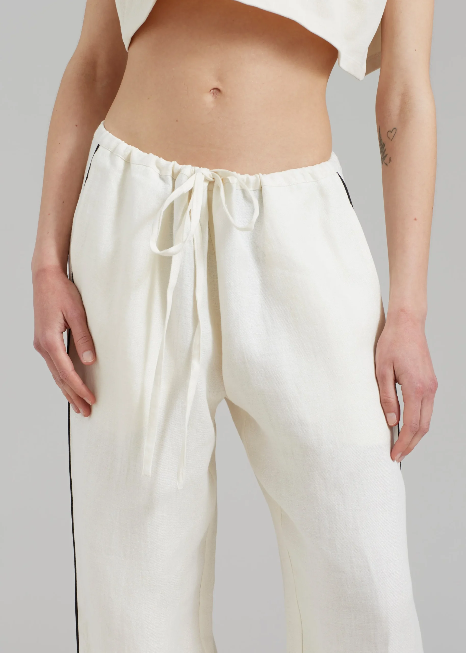 The Frankie Shop Matin Piping Drawstring Pant Natural Clearance