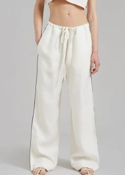 The Frankie Shop Matin Piping Drawstring Pant Natural Clearance