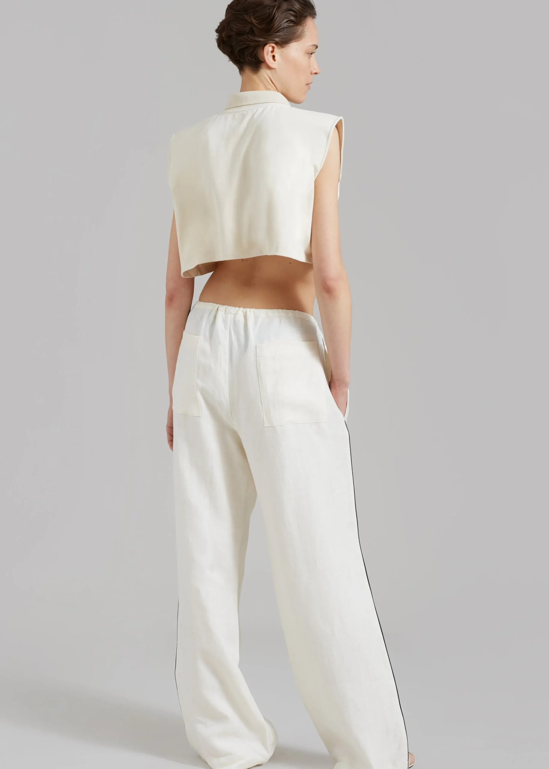 The Frankie Shop Matin Piping Drawstring Pant Natural Clearance