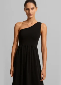 The Frankie Shop Matteau Asymmetric Knit Dress Black Discount