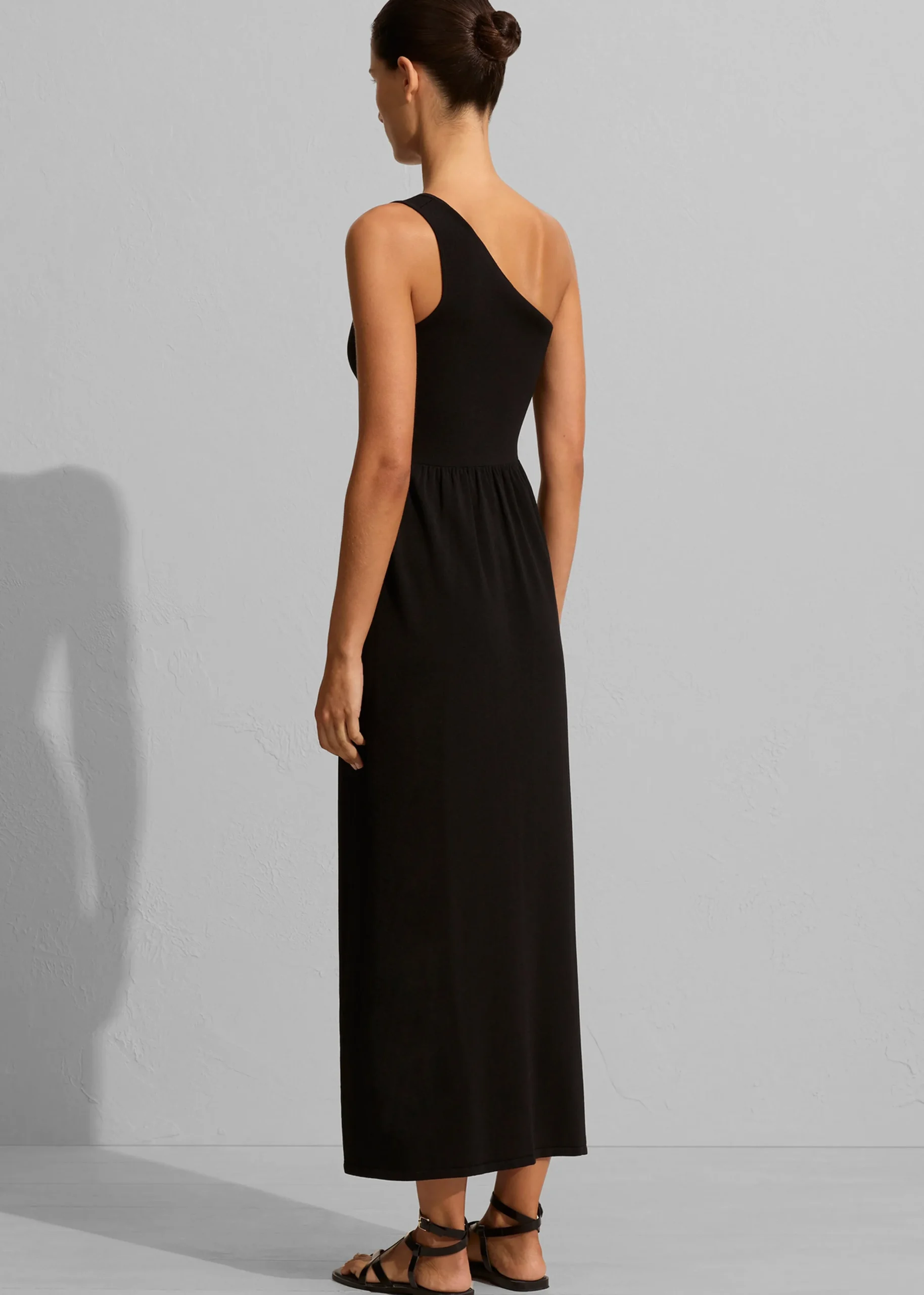 The Frankie Shop Matteau Asymmetric Knit Dress Black Discount