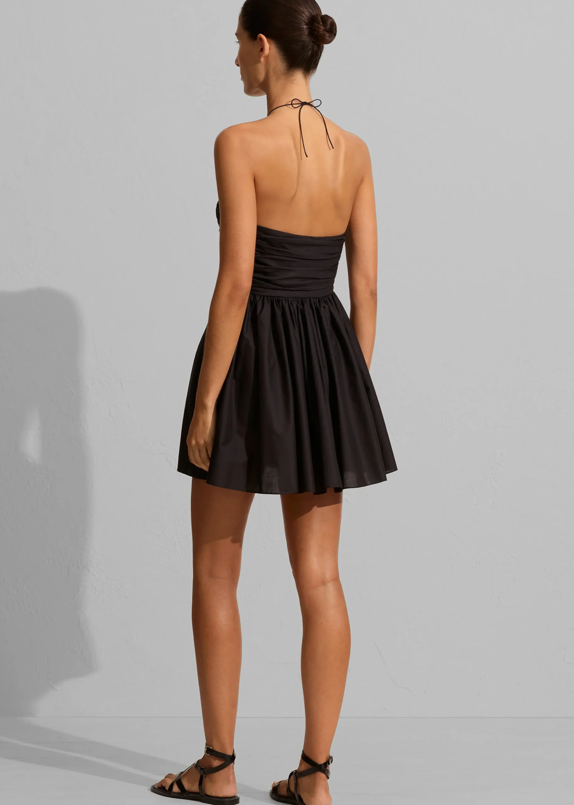 The Frankie Shop Matteau Bandeau Rouched Mini Dress Black Clearance