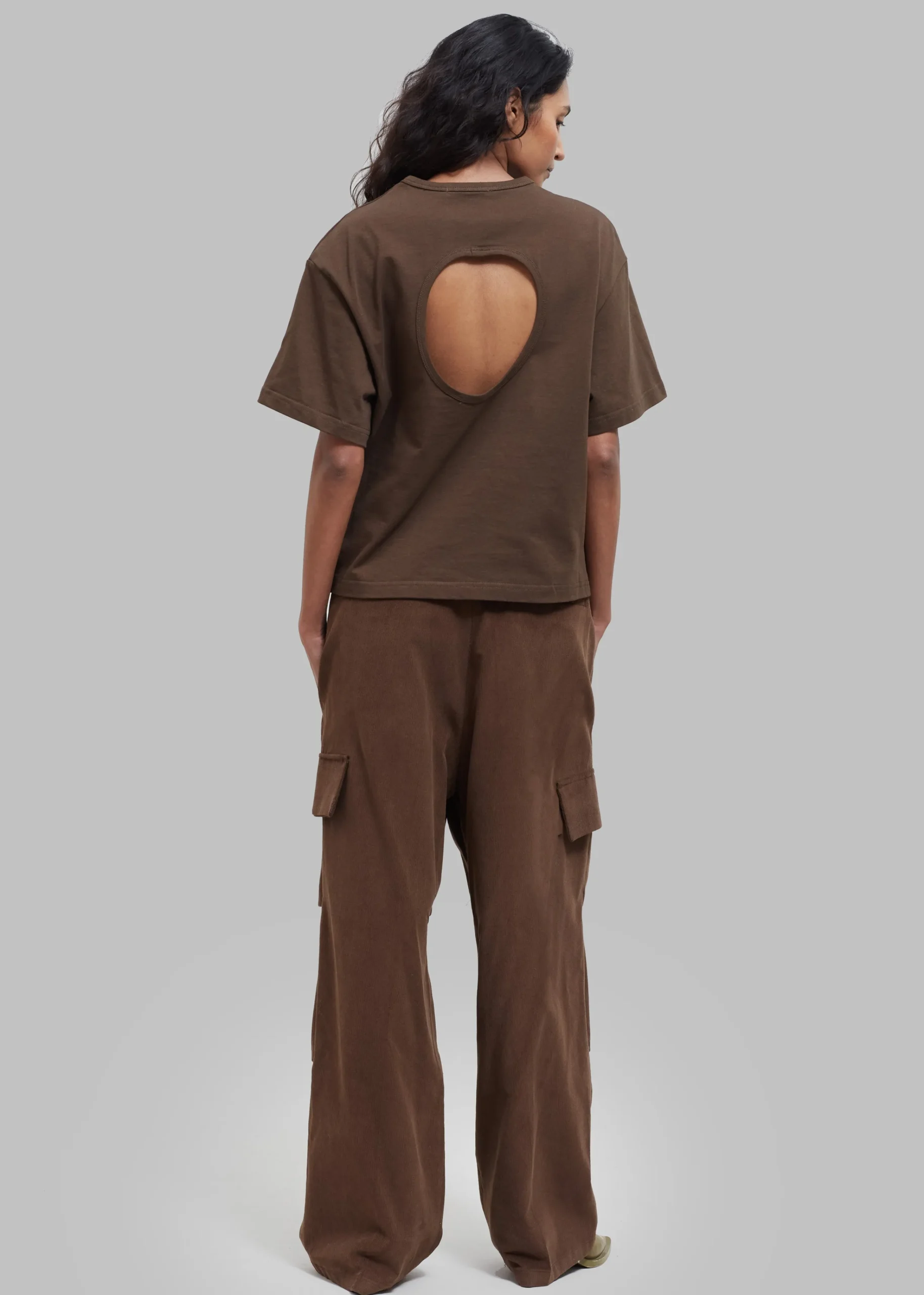 The Frankie Shop Matteau Circle Back Tee Cacao New