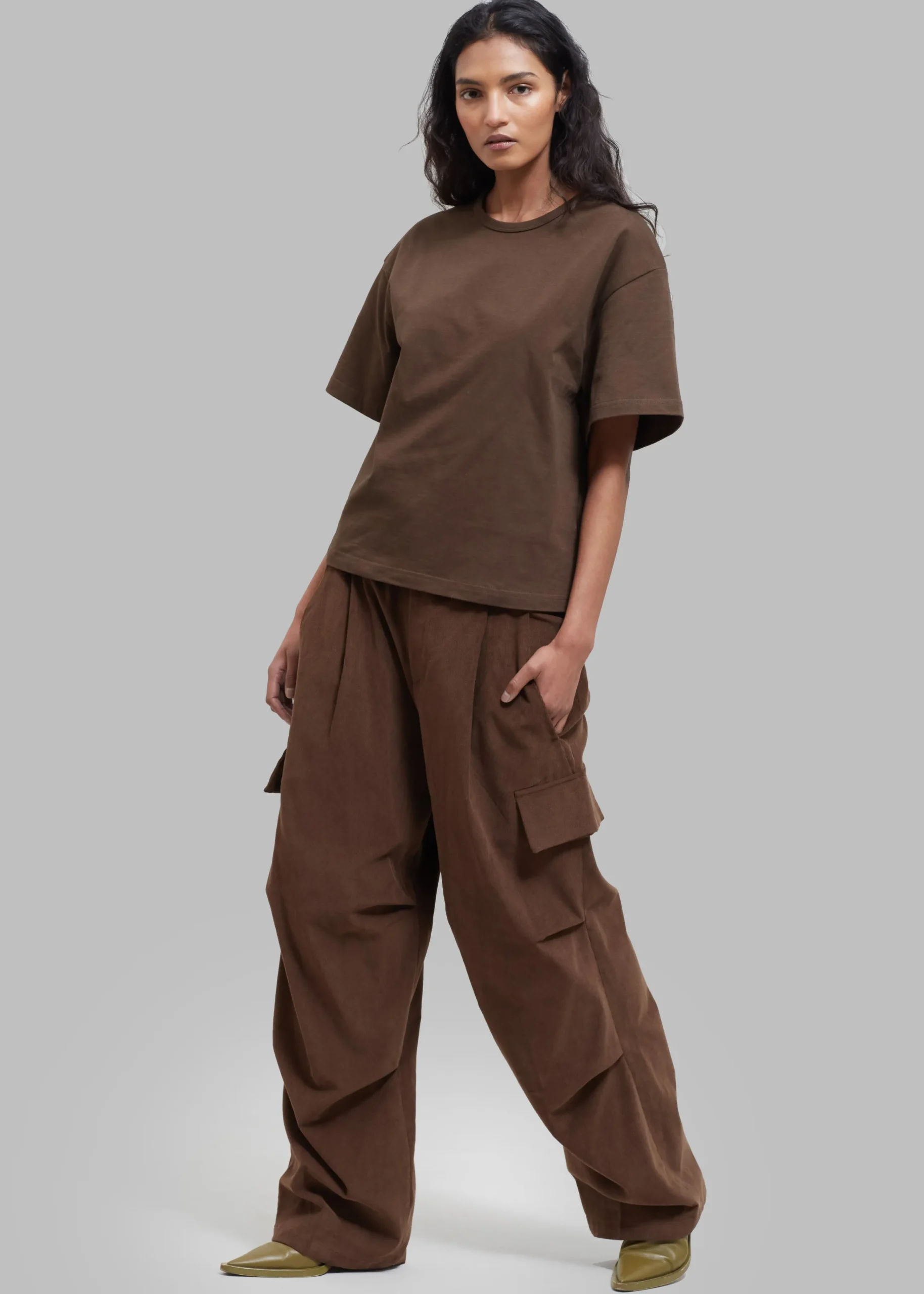 The Frankie Shop Matteau Circle Back Tee Cacao New