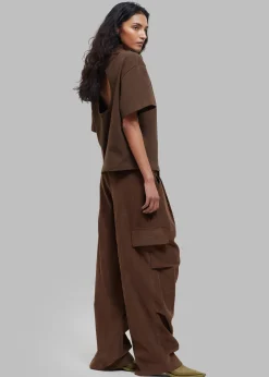 The Frankie Shop Matteau Circle Back Tee Cacao New