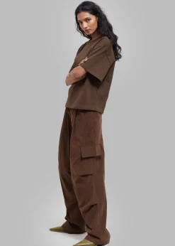 The Frankie Shop Matteau Circle Back Tee Cacao New