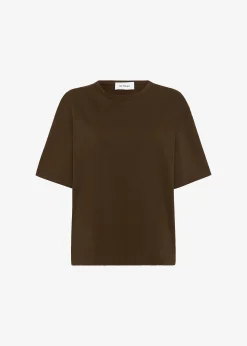 The Frankie Shop Matteau Circle Back Tee Cacao New