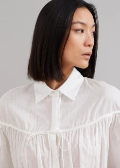 The Frankie Shop Matteau Embroidered Drawcord Tunic White Sale