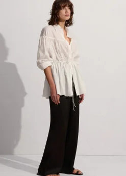 The Frankie Shop Matteau Embroidered Drawcord Tunic White Sale