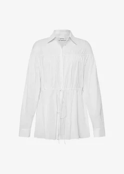 The Frankie Shop Matteau Embroidered Drawcord Tunic White Sale