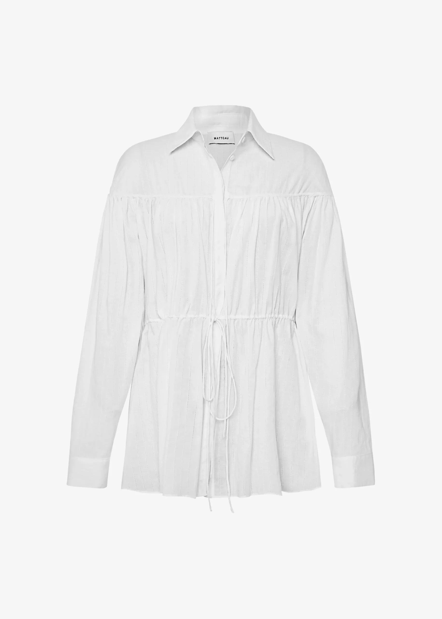 The Frankie Shop Matteau Embroidered Drawcord Tunic White Sale