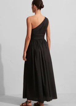 The Frankie Shop Matteau Gathered One Shoulder Dress Black Outlet