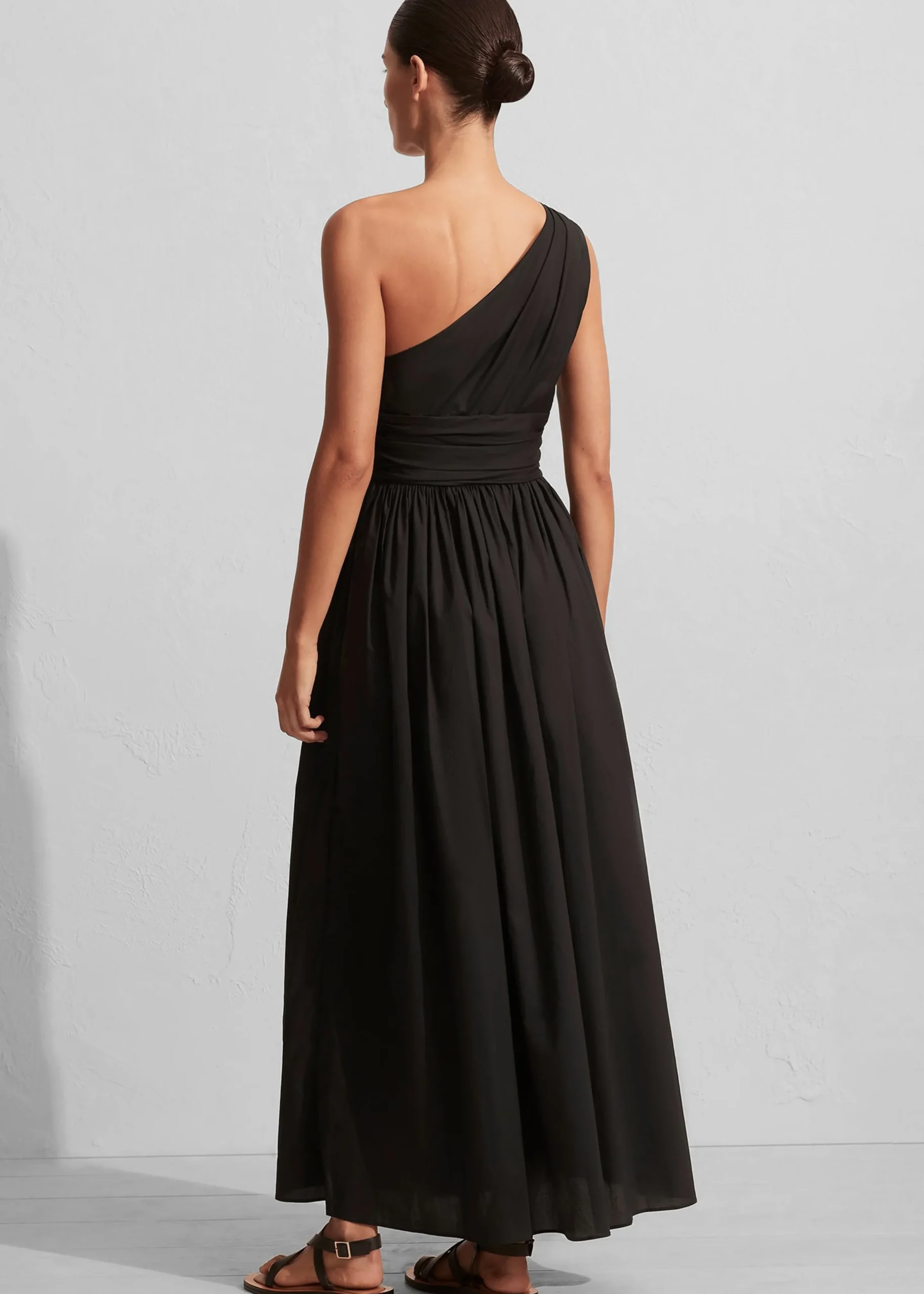 The Frankie Shop Matteau Gathered One Shoulder Dress Black Outlet