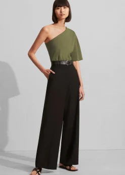 The Frankie Shop Matteau One Shoulder Tee Khaki Best