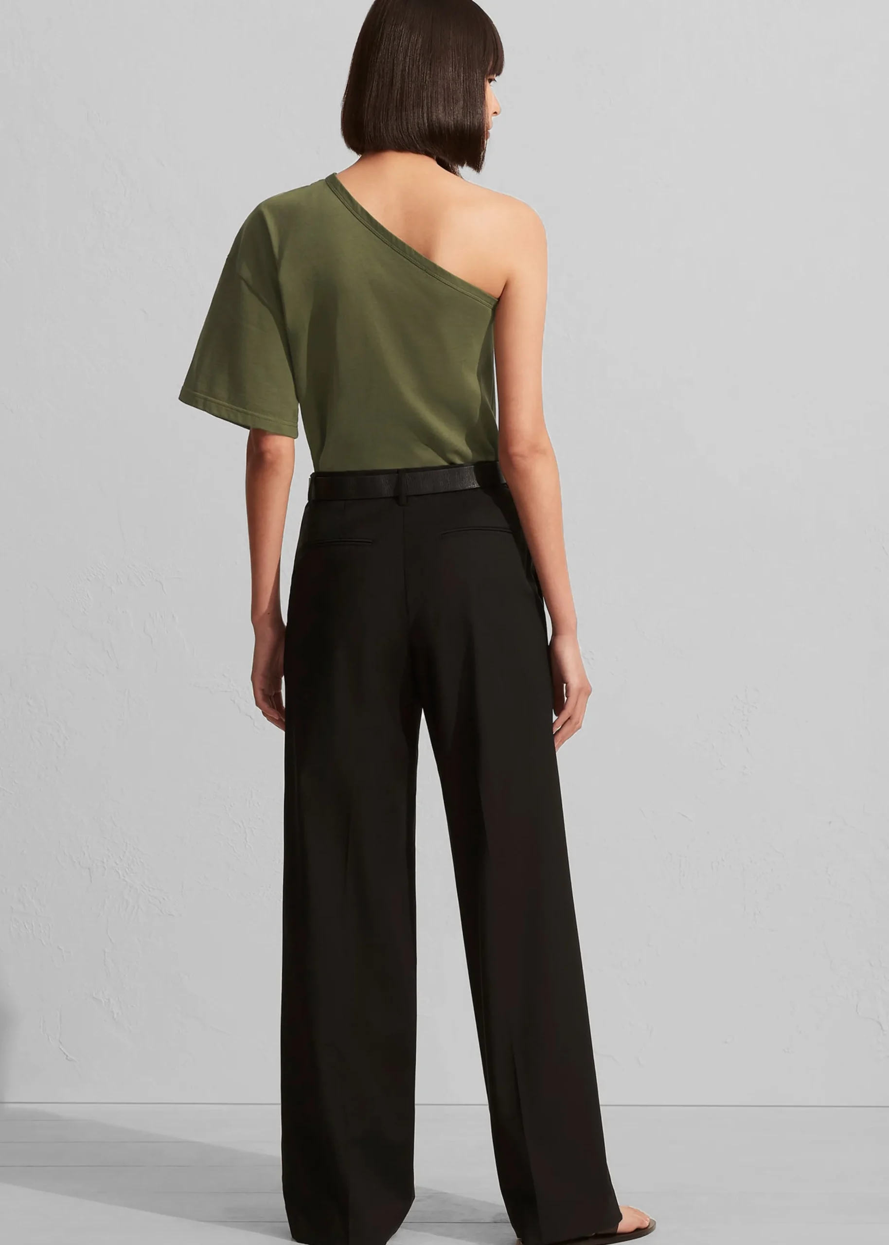 The Frankie Shop Matteau One Shoulder Tee Khaki Best