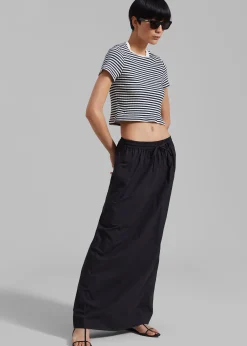 The Frankie Shop Matteau Relaxed Drawcord Skirt Black Online