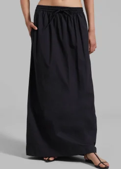 The Frankie Shop Matteau Relaxed Drawcord Skirt Black Online