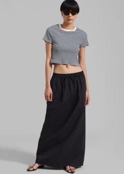 The Frankie Shop Matteau Relaxed Drawcord Skirt Black Online