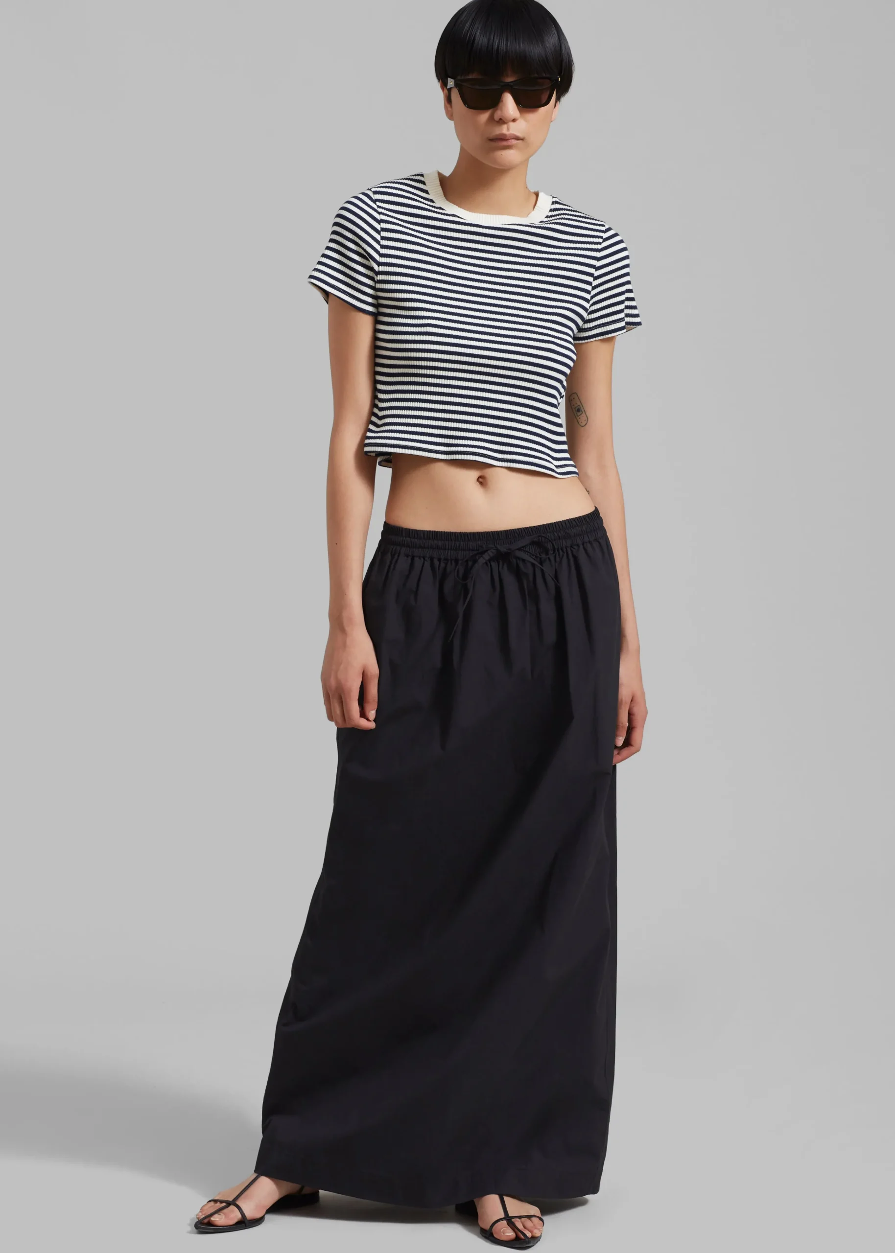 The Frankie Shop Matteau Relaxed Drawcord Skirt Black Online