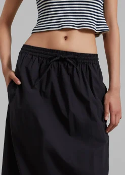 The Frankie Shop Matteau Relaxed Drawcord Skirt Black Online