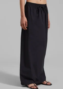The Frankie Shop Matteau Relaxed Drawcord Skirt Black Online