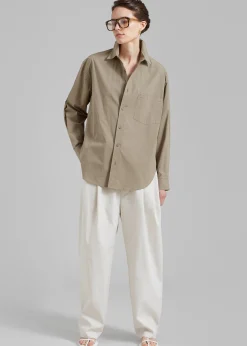 The Frankie Shop Matteau Relaxed Shirt Taupe Sale