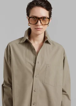 The Frankie Shop Matteau Relaxed Shirt Taupe Sale