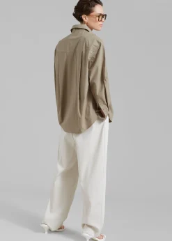 The Frankie Shop Matteau Relaxed Shirt Taupe Sale