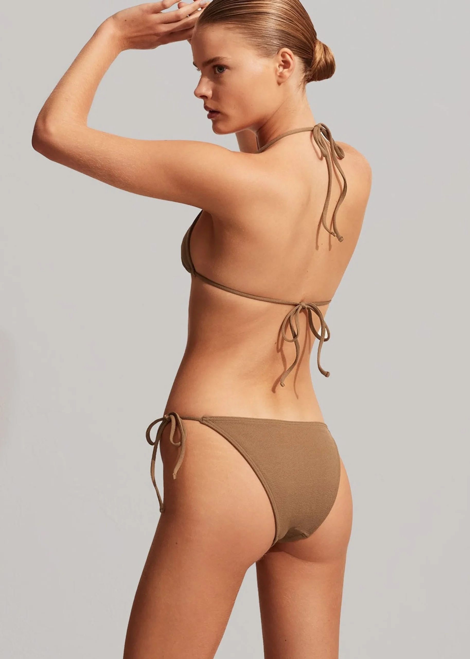 The Frankie Shop Matteau String Bikini Brief Cinnamon Crinkle