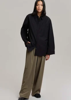 The Frankie Shop Mayim Oversized Shirt Black Discount