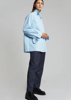 The Frankie Shop Mayim Oversized Shirt Sky Clearance