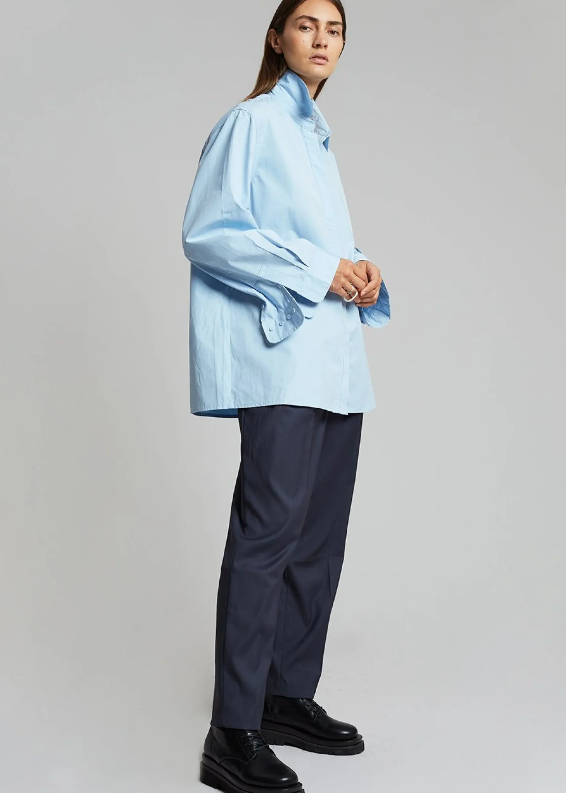 The Frankie Shop Mayim Oversized Shirt Sky Clearance