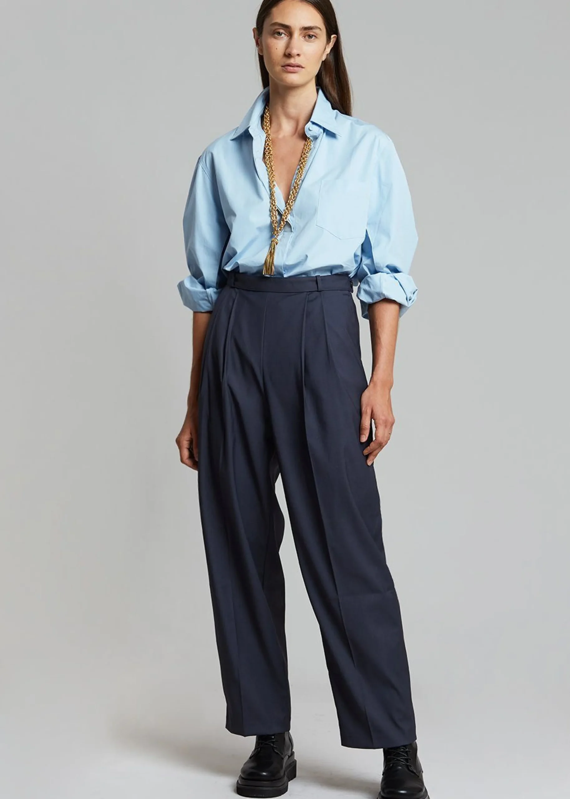 The Frankie Shop Mayim Oversized Shirt Sky Clearance