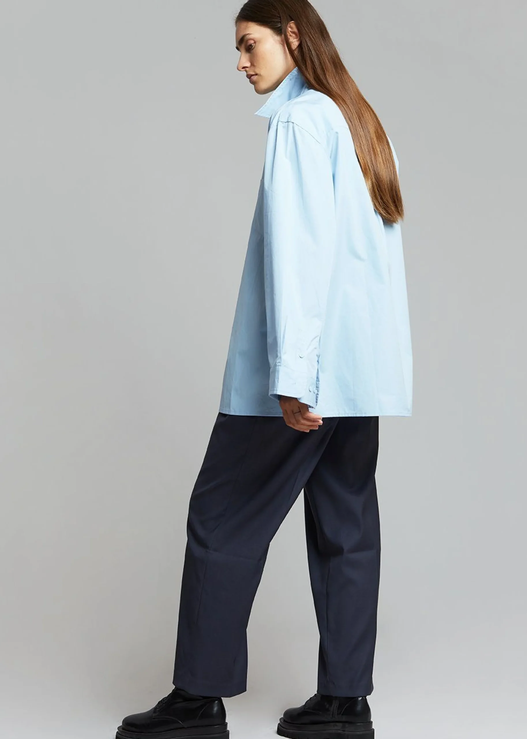 The Frankie Shop Mayim Oversized Shirt Sky Clearance