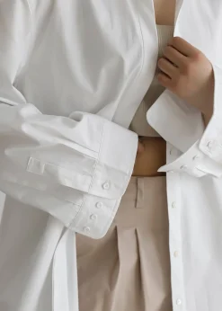 The Frankie Shop Mayim Oversized Shirt White New