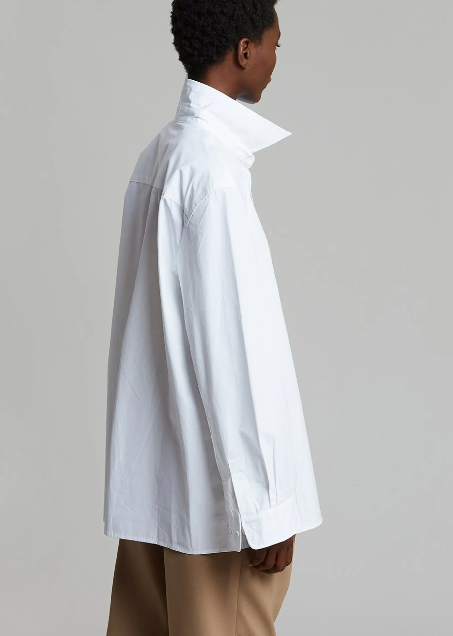 The Frankie Shop Mayim Oversized Shirt White New